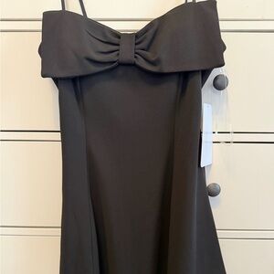 Honey and Rosie Strapless Black Dress with Bow Accent